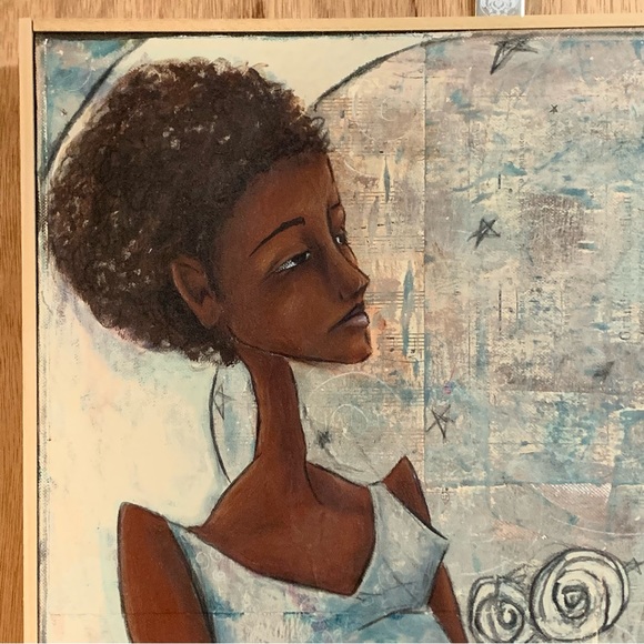 ORIGINAL PAINTING! ALLISON WEEKS THOMAS “Aluna” MIXED MEDIA ORIGINAL PAINTING! - Picture 4 of 10
